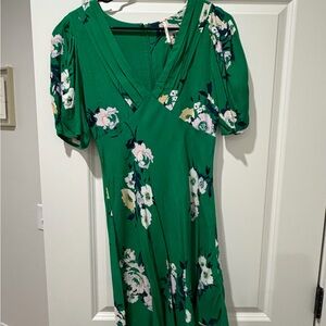 Free People Green Floral Mini Dress